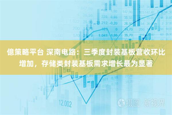 億策略平台 深南电路：三季度封装基板营收环比增加，存储类封装基板需求增长最为显著